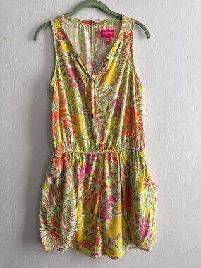 Lilly Pulitzer Sleeveless Challis Romper the "Happy Place" floral print Size M
